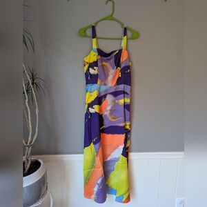 Colorful Abstract Maxi Dress M